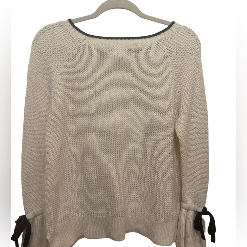 Loft Black and White Cotton Knit Top Size M - Picture 7 of 7